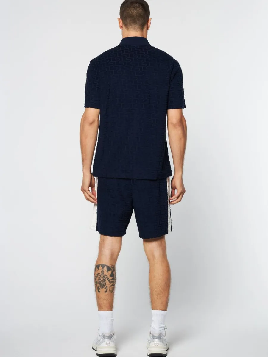 Sergio Tacchini Livata Monogram Polo- Maritime Blue Outlet