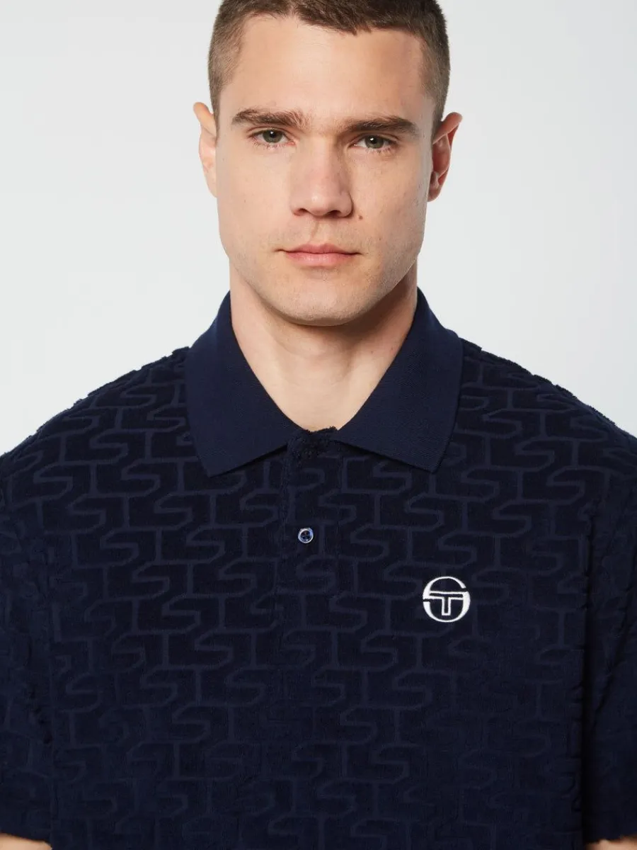 Sergio Tacchini Livata Monogram Polo- Maritime Blue Outlet