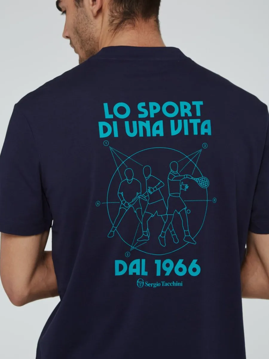 Sergio Tacchini Lo Sport T-Shirt- Maritime Blue Discount