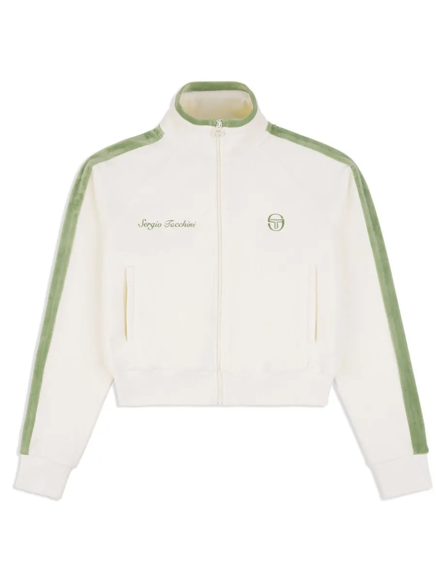 Sergio Tacchini Miss Carlotta Velour Track Jacket- Gardenia Sale