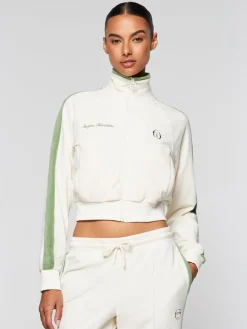 Sergio Tacchini Miss Carlotta Velour Track Jacket- Gardenia Sale