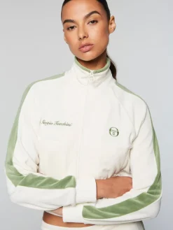 Sergio Tacchini Miss Carlotta Velour Track Jacket- Gardenia Sale