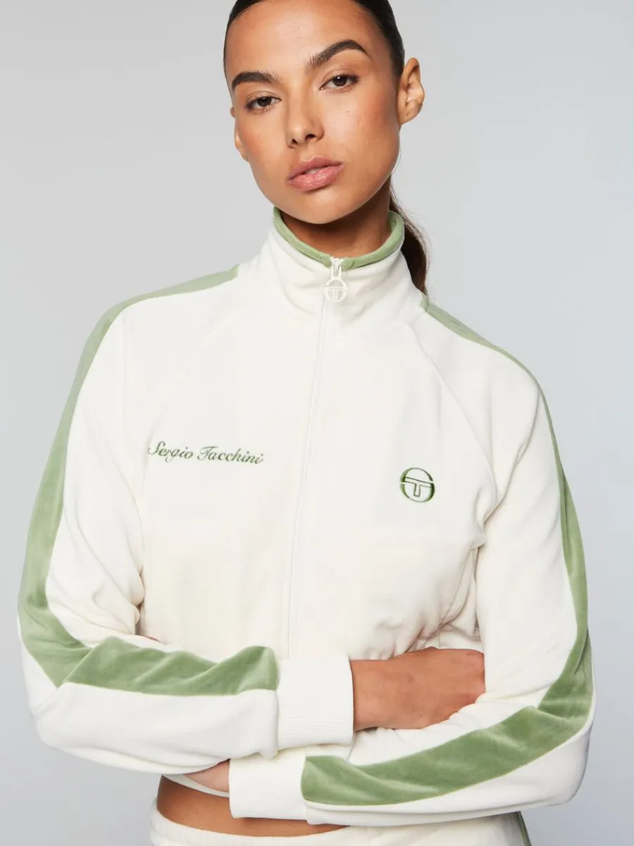 Sergio Tacchini Miss Carlotta Velour Track Jacket- Gardenia Sale