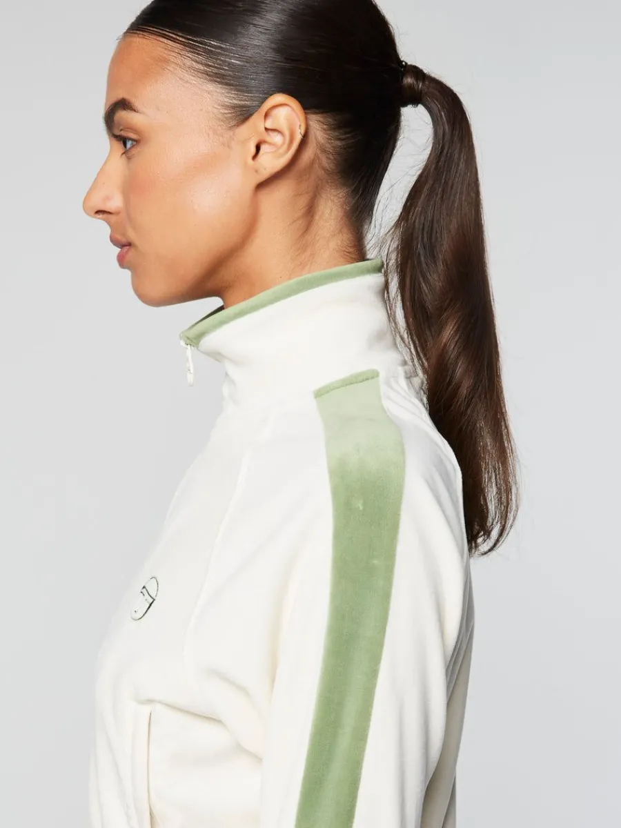 Sergio Tacchini Miss Carlotta Velour Track Jacket- Gardenia Sale