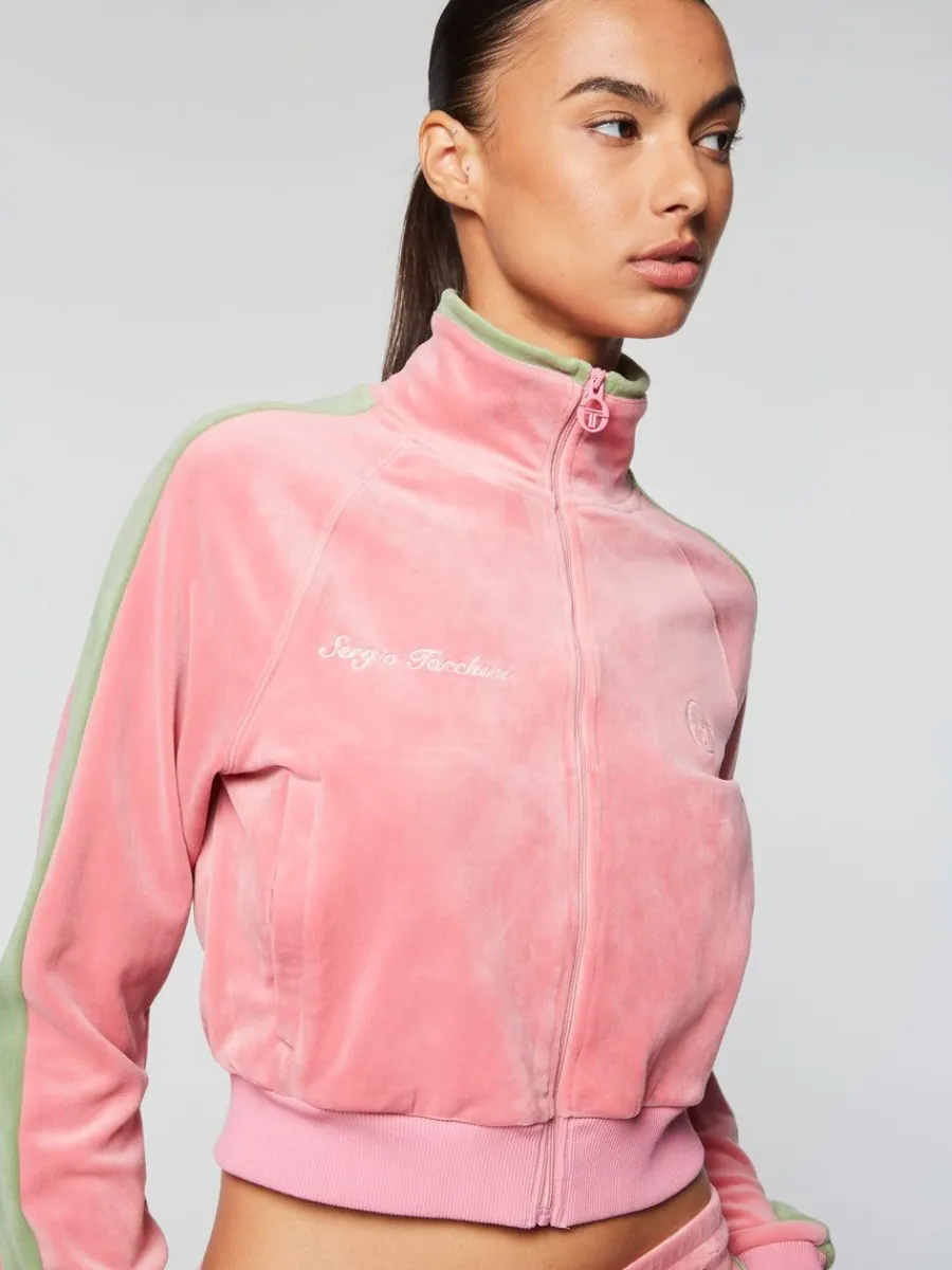 Sergio Tacchini Miss Carlotta Velour Track Jacket- Wild Rose Discount