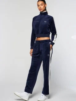 Sergio Tacchini Miss Carlotta Velour Track Pant- Maritime Blue New