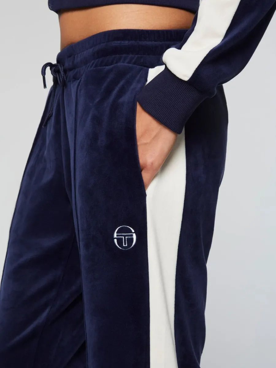Sergio Tacchini Miss Carlotta Velour Track Pant- Maritime Blue New