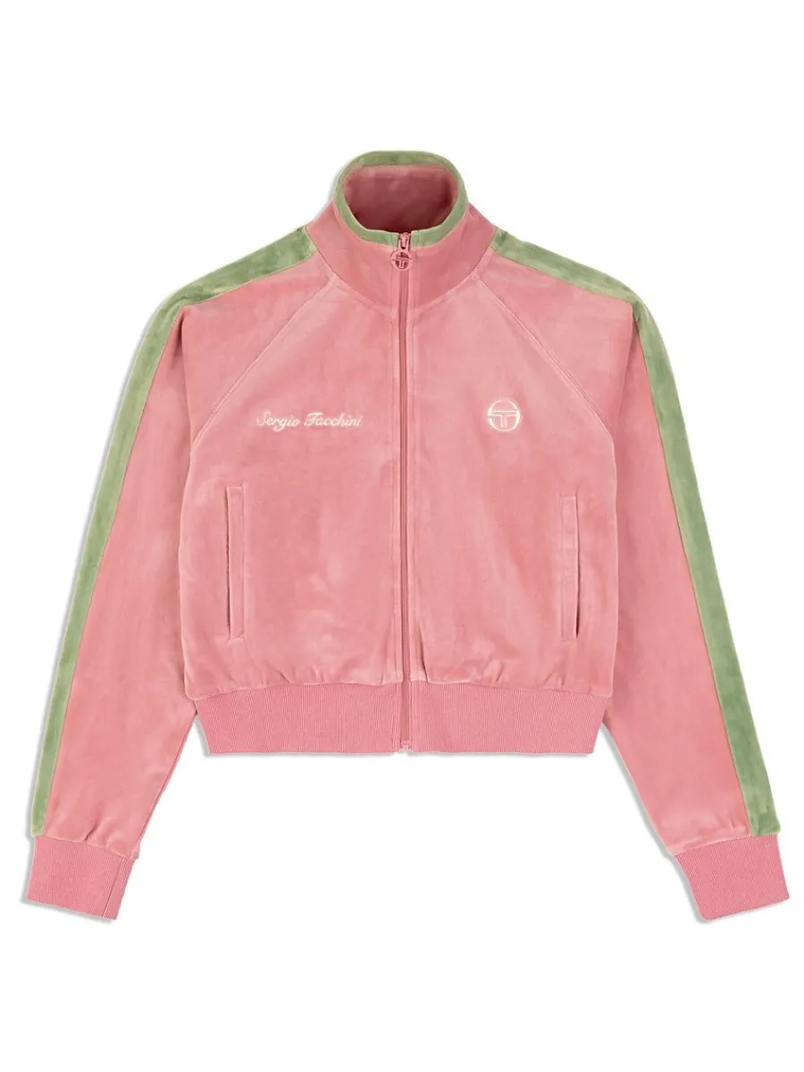 Sergio Tacchini Miss Carlotta Velour Track Jacket- Wild Rose New