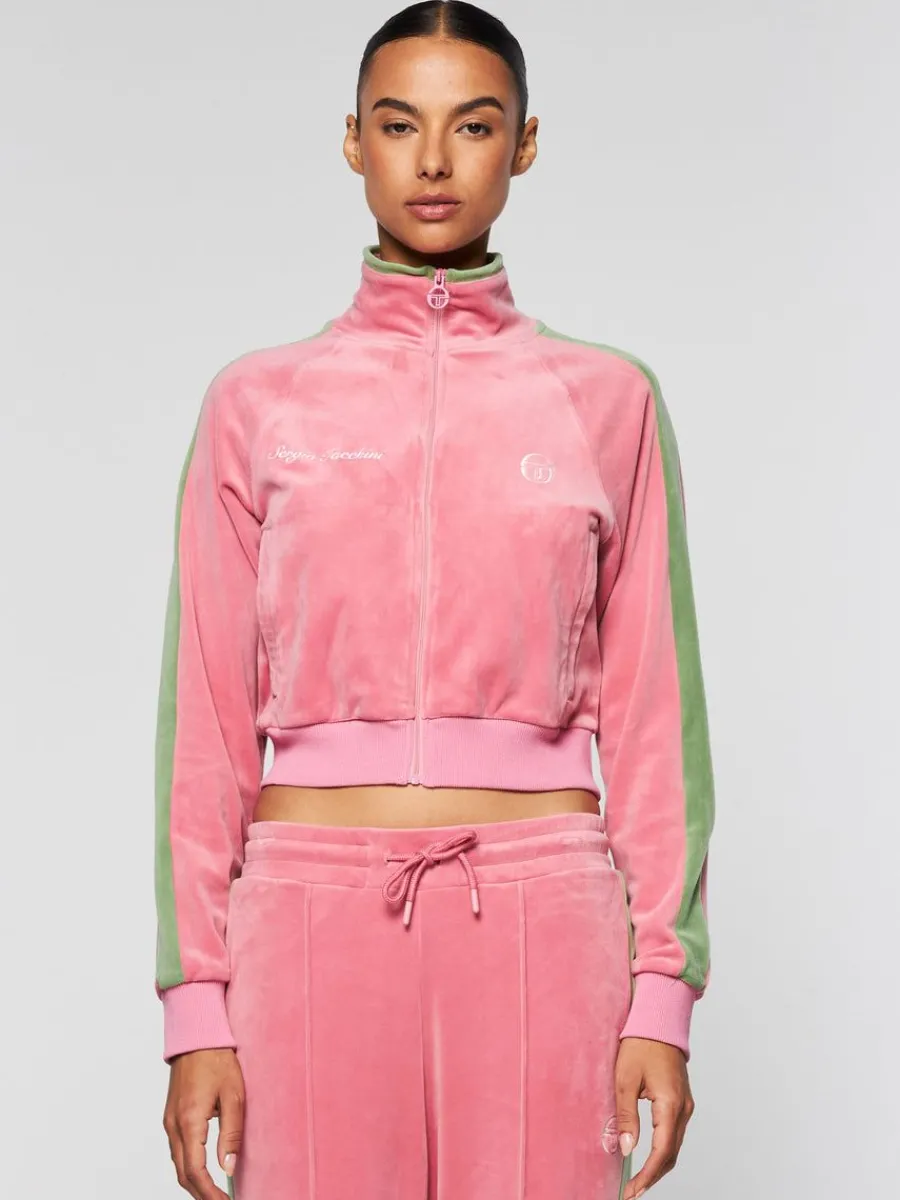 Sergio Tacchini Miss Carlotta Velour Track Jacket- Wild Rose New