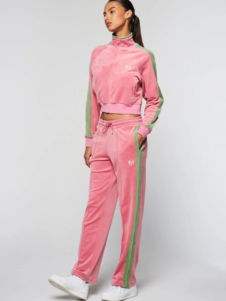 Sergio Tacchini Miss Carlotta Velour Track Jacket- Wild Rose New