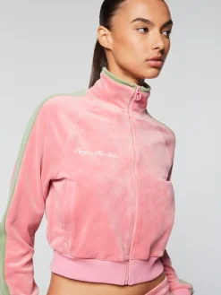 Sergio Tacchini Miss Carlotta Velour Track Jacket- Wild Rose New