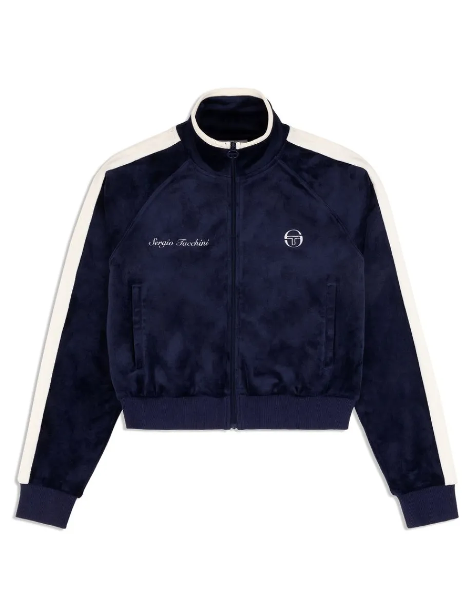 Sergio Tacchini Miss Carlotta Velour Track Jacket- Maritime Blue New