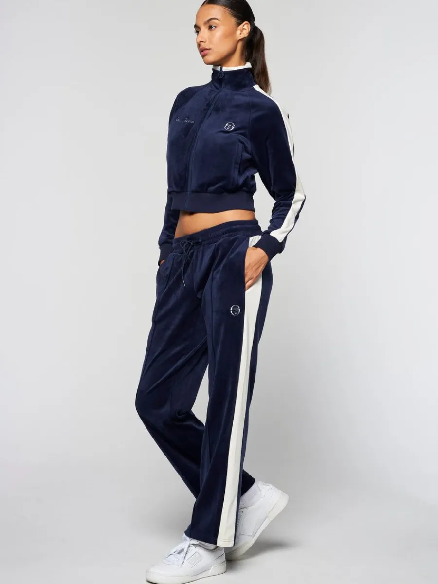 Sergio Tacchini Miss Carlotta Velour Track Jacket- Maritime Blue New