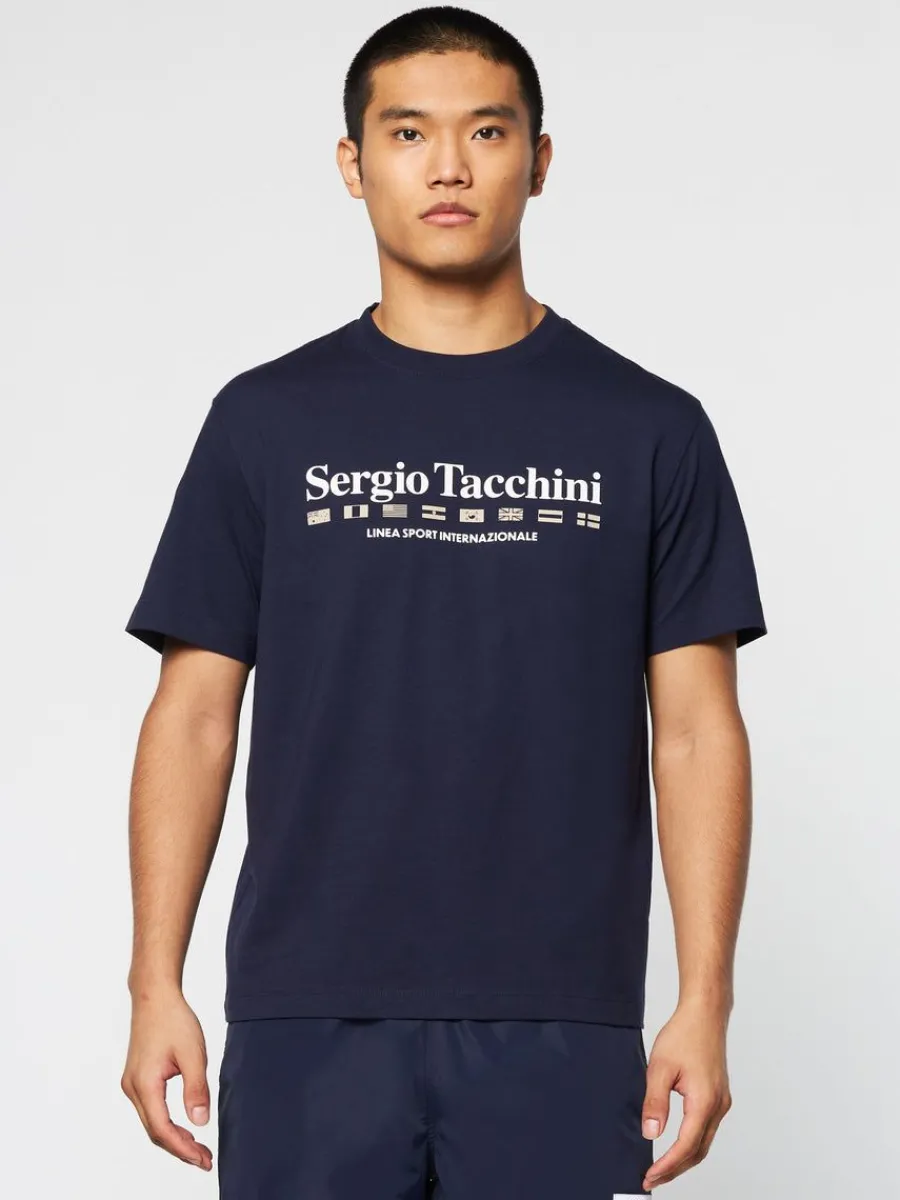 Sergio Tacchini Monda T-Shirt- Maritime Blue Discount