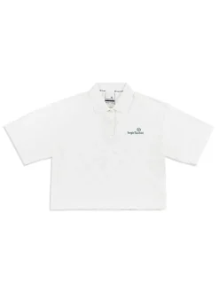 Sergio Tacchini Monogram Jacquard Cropped Polo- Gardenia Best