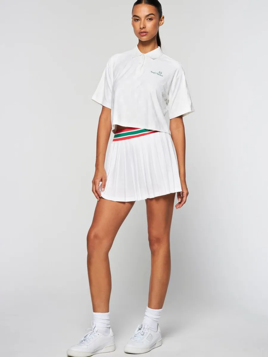 Sergio Tacchini Monogram Jacquard Cropped Polo- Gardenia Best