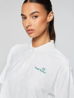 Sergio Tacchini Monogram Jacquard Cropped Polo- Gardenia New
