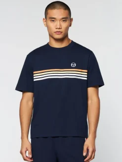 Sergio Tacchini New Melfi T-Shirt- Maritime Blue/ White Discount