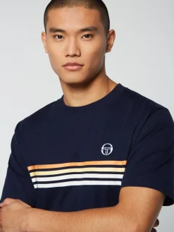 Sergio Tacchini New Melfi T-Shirt- Maritime Blue/ White Best
