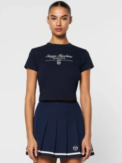 Sergio Tacchini Nicola Graphic T-Shirt- Maritime Blue Clearance