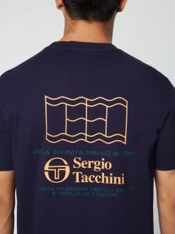Sergio Tacchini Onda T-Shirt- Maritime Blue Hot