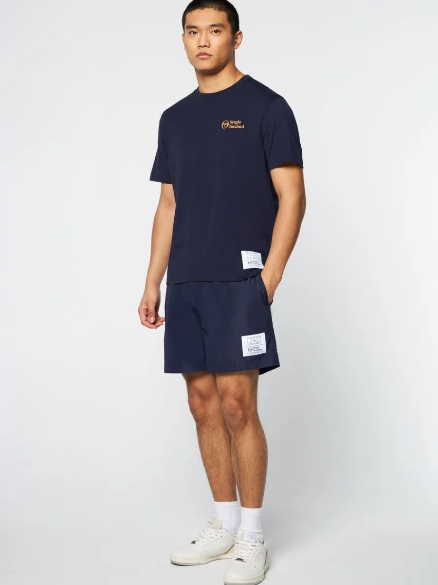 Sergio Tacchini Onda T-Shirt- Maritime Blue Hot
