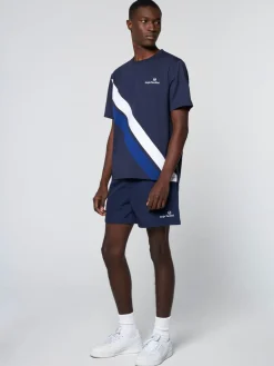 Sergio Tacchini Ortica Tennis T-Shirt- Maritime Blue Clearance