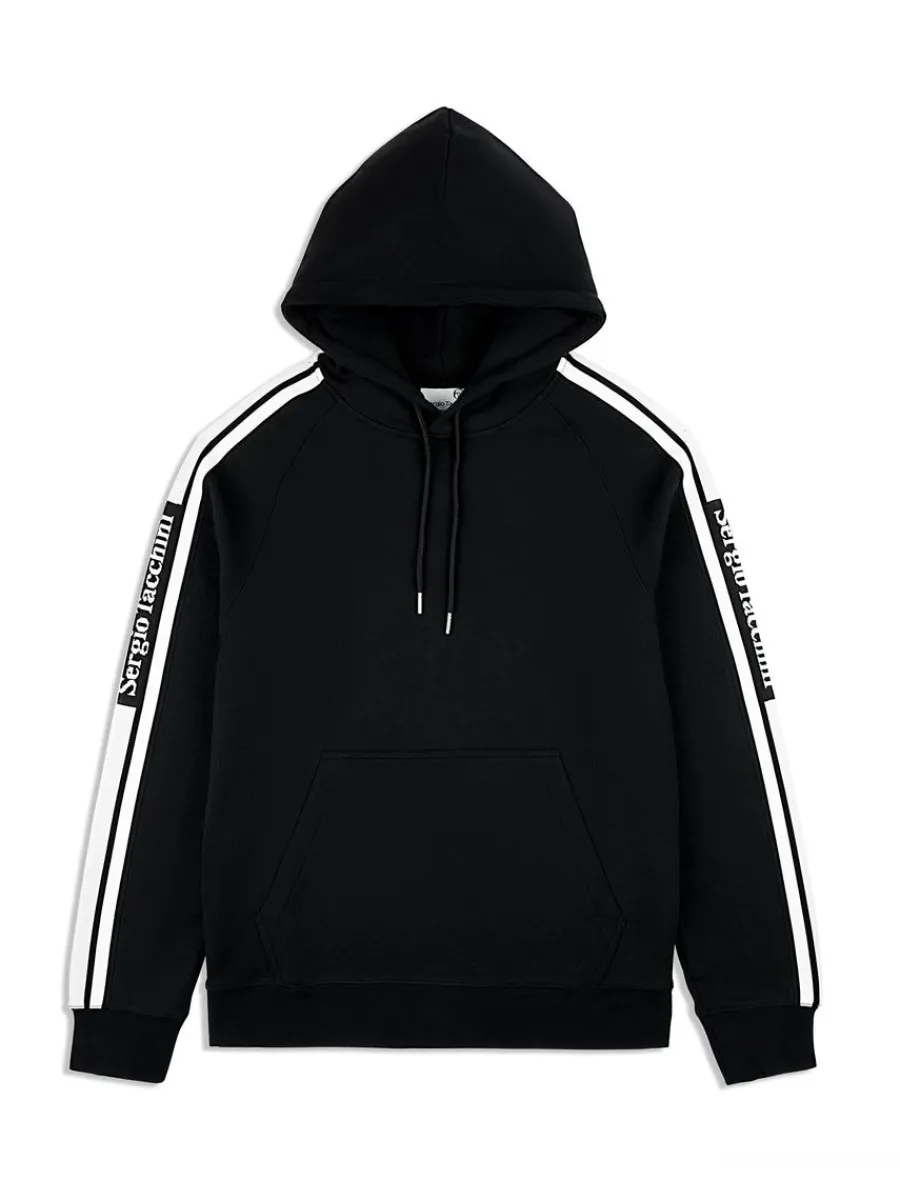 Sergio Tacchini Pereto Tape Hoodie- Black Beauty Online