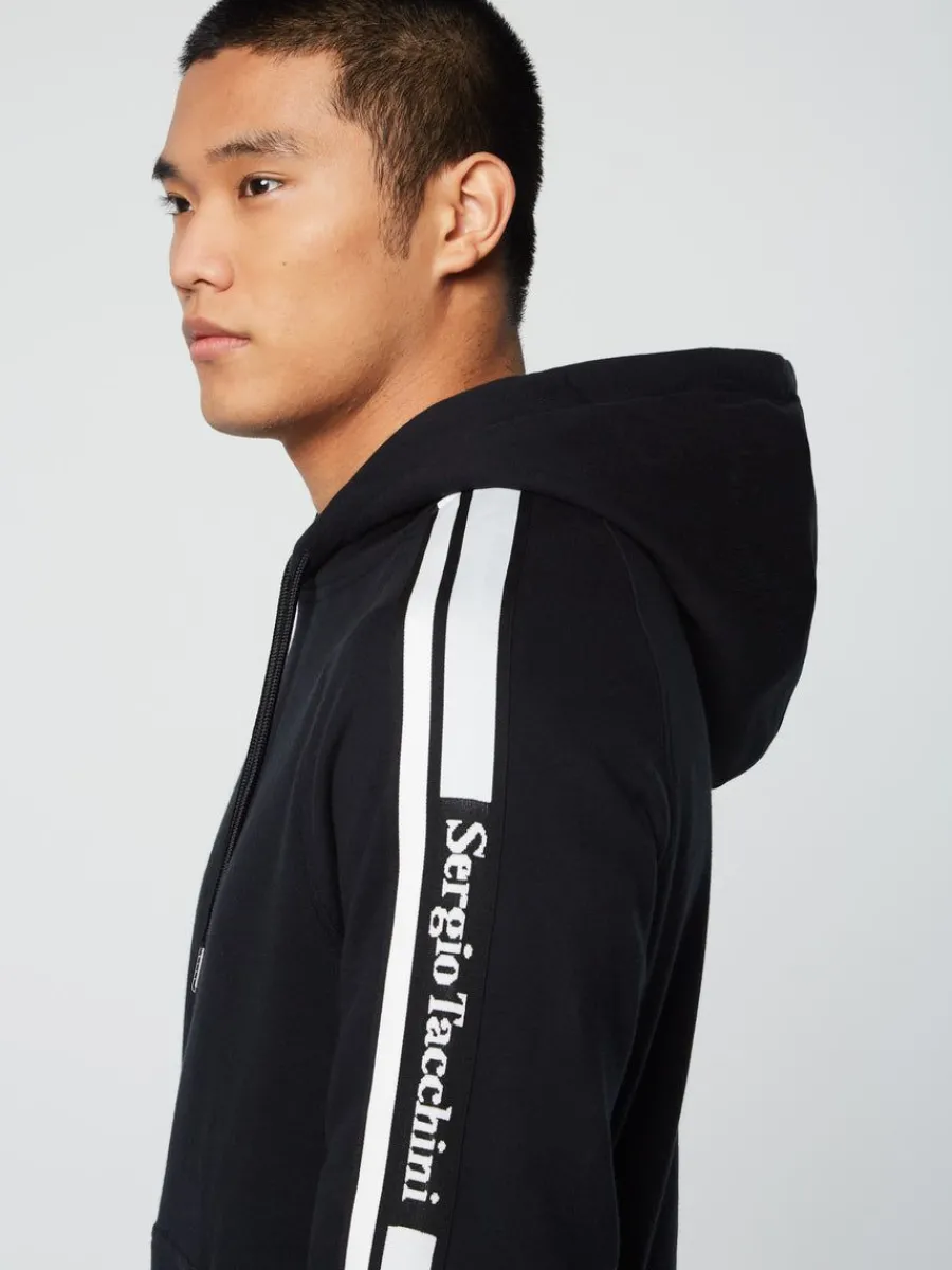 Sergio Tacchini Pereto Tape Hoodie- Black Beauty Best