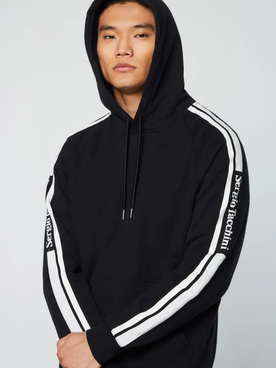 Sergio Tacchini Pereto Tape Hoodie- Black Beauty Best