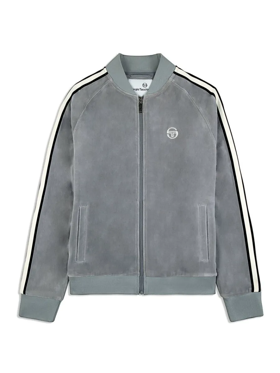 Sergio Tacchini Pereto Velour Track Jacket- Sleet Hot