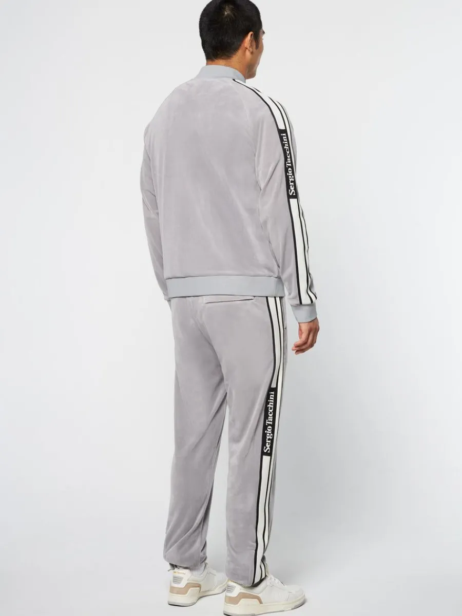 Sergio Tacchini Pereto Velour Track Jacket- Sleet Hot