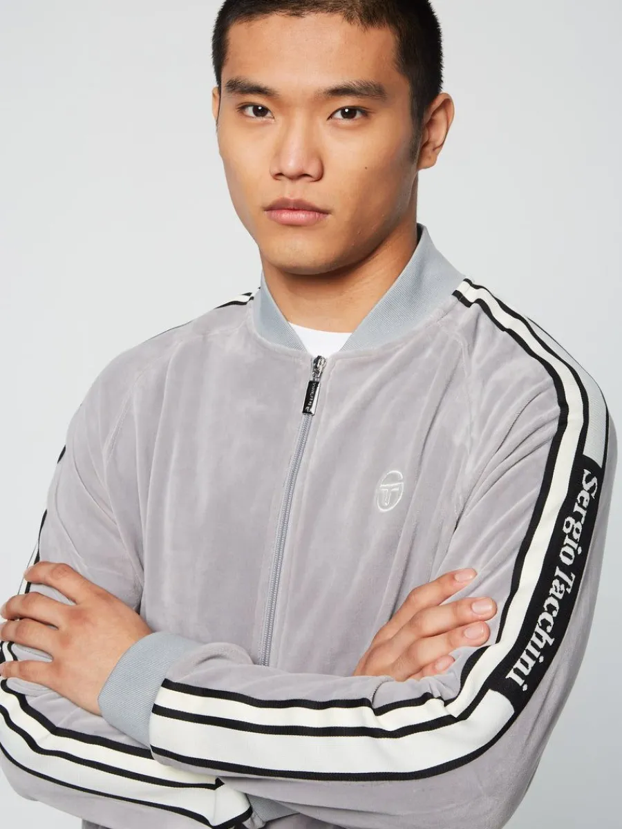 Sergio Tacchini Pereto Velour Track Jacket- Sleet Hot