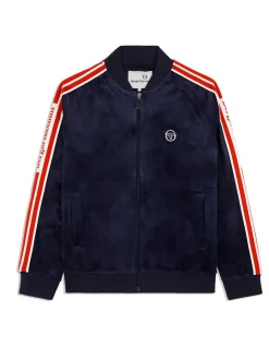 Sergio Tacchini Pereto Velour Track Jacket- Maritime Blue Online