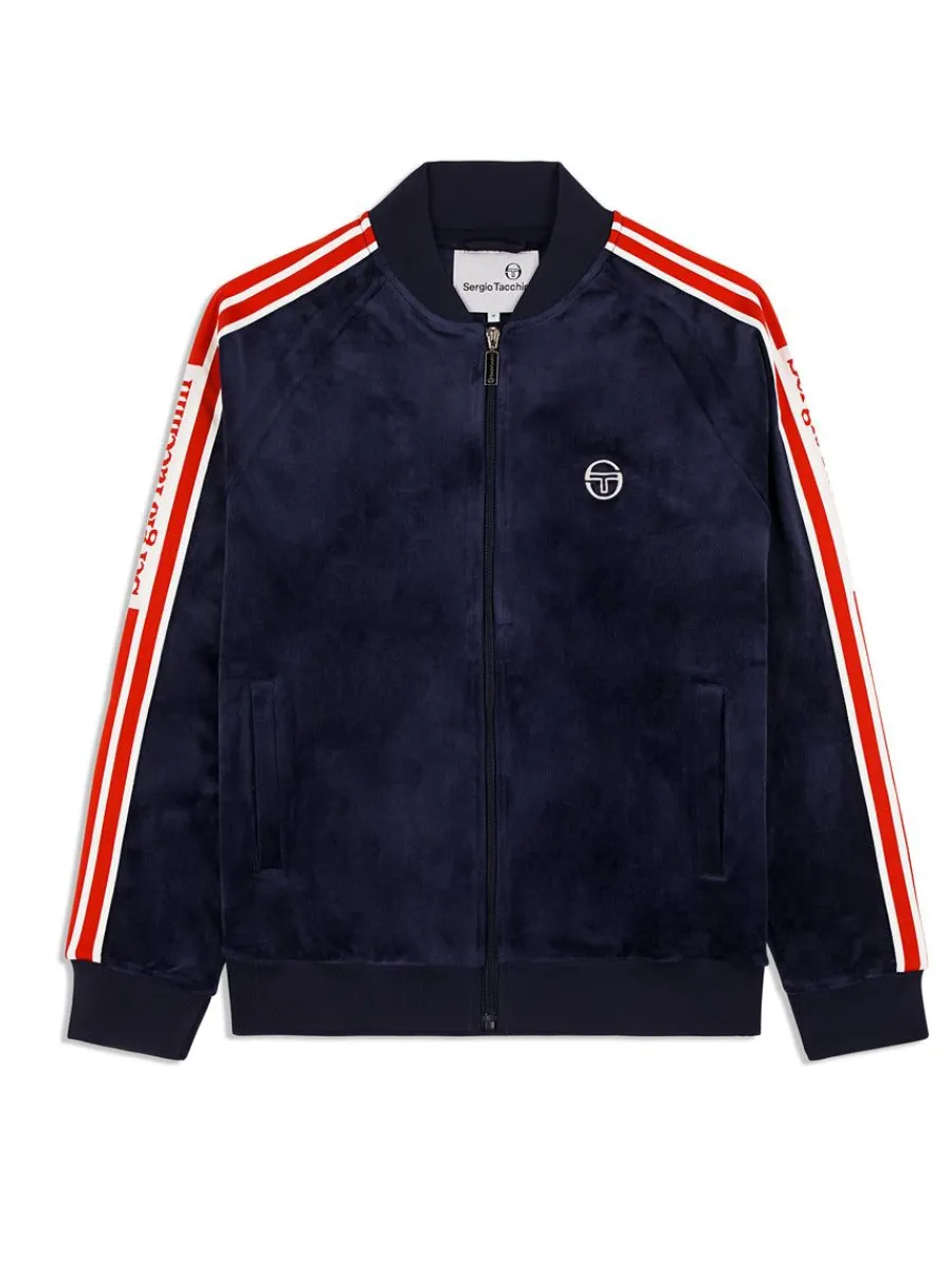 Sergio Tacchini Pereto Velour Track Jacket- Maritime Blue Online
