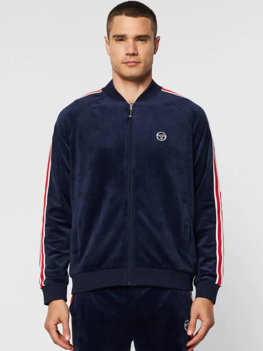 Sergio Tacchini Pereto Velour Track Jacket- Maritime Blue Online