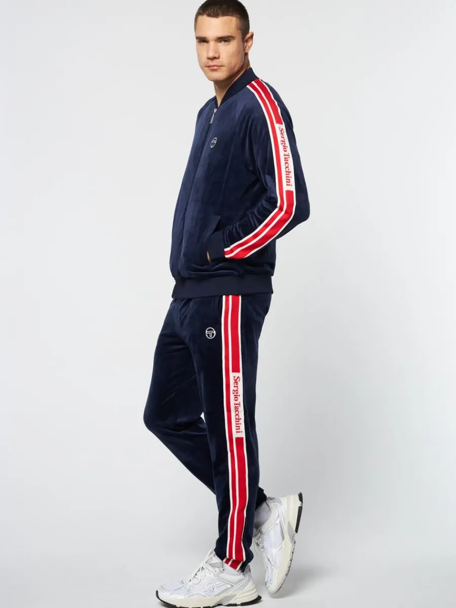Sergio Tacchini Pereto Velour Track Jacket- Maritime Blue Online