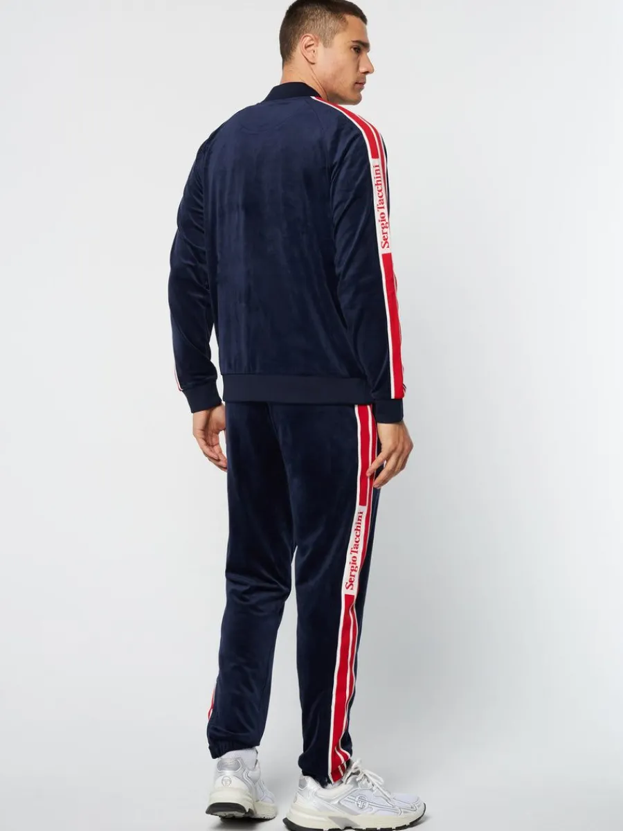 Sergio Tacchini Pereto Velour Track Jacket- Maritime Blue Online
