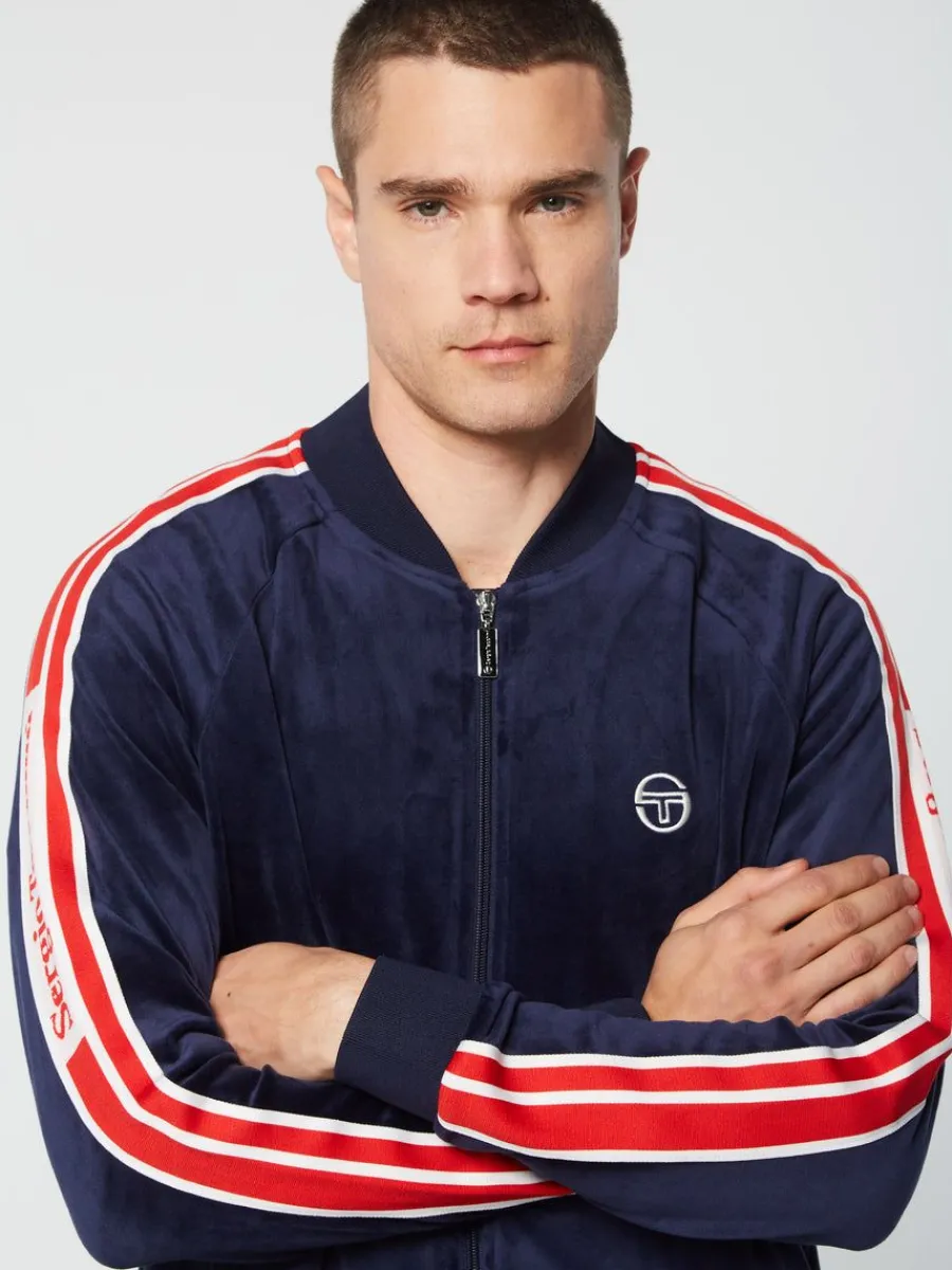 Sergio Tacchini Pereto Velour Track Jacket- Maritime Blue Online