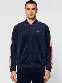 Sergio Tacchini Pereto Velour Track Jacket- Maritime Blue Clearance