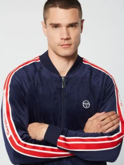 Sergio Tacchini Pereto Velour Track Jacket- Maritime Blue Clearance