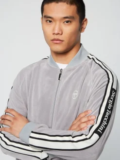 Sergio Tacchini Pereto Velour Track Jacket- Sleet Online