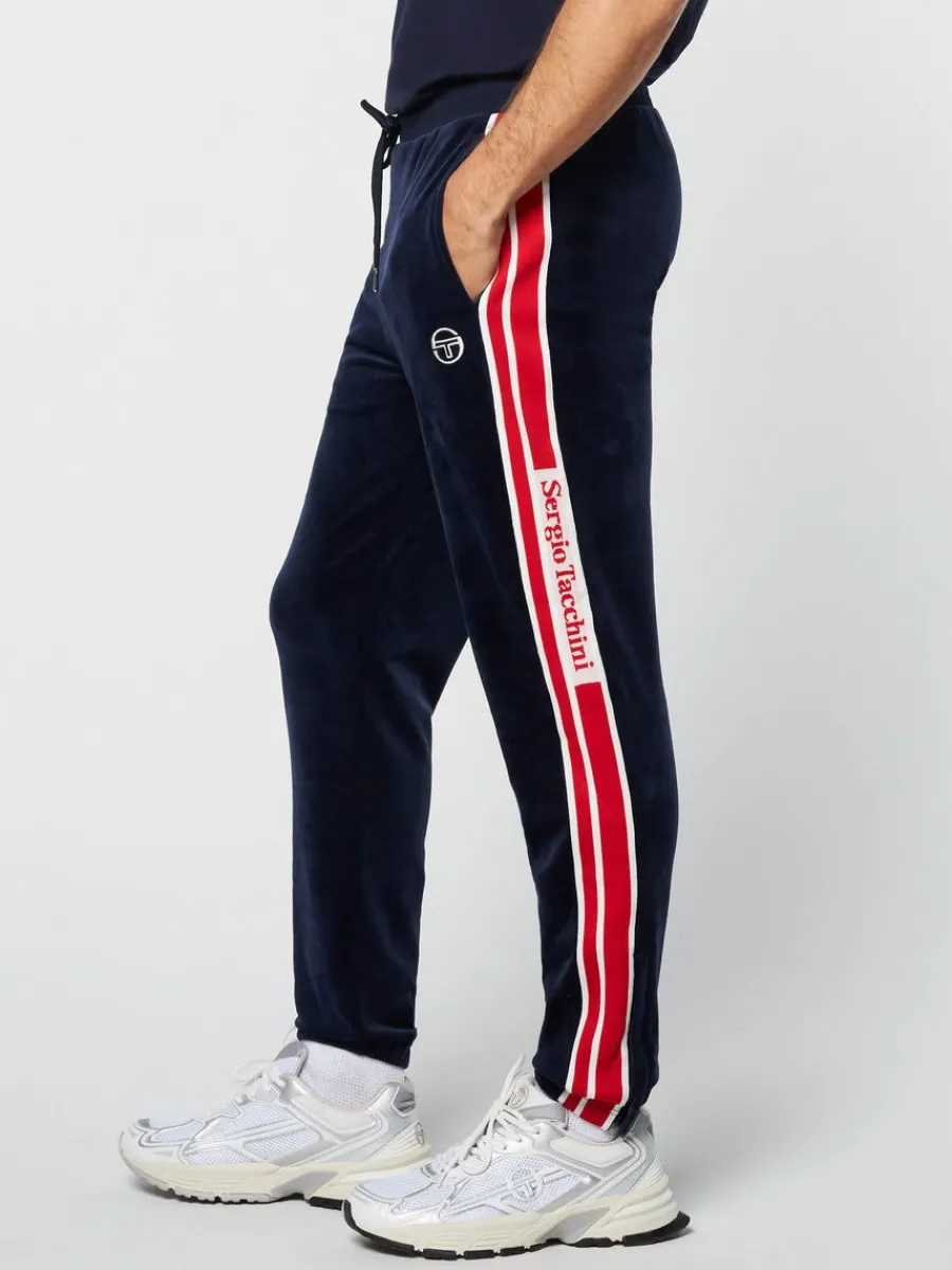 Sergio Tacchini Pereto Velour Track Pant- Maritime Blue Sale