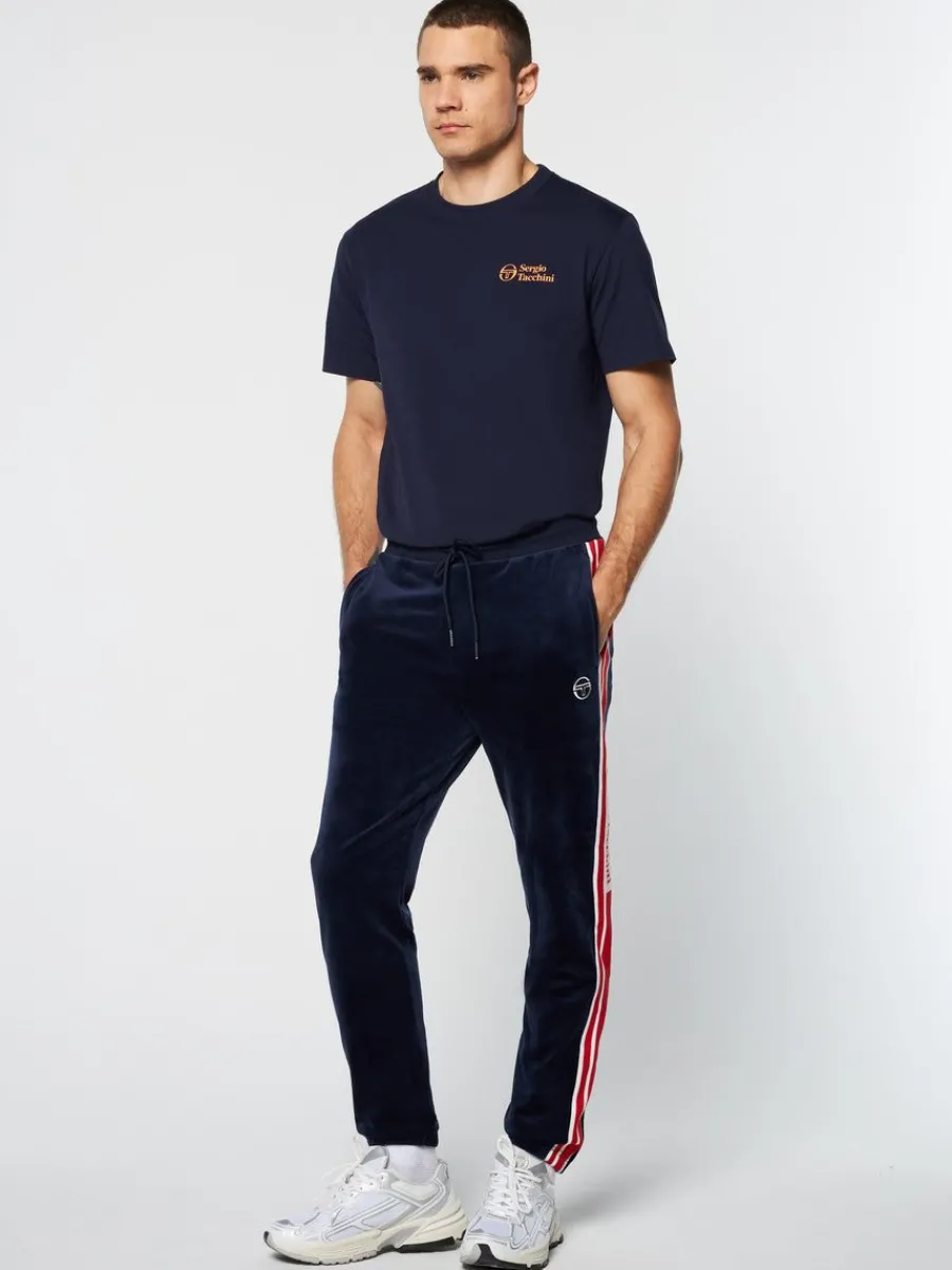 Sergio Tacchini Pereto Velour Track Pant- Maritime Blue Sale