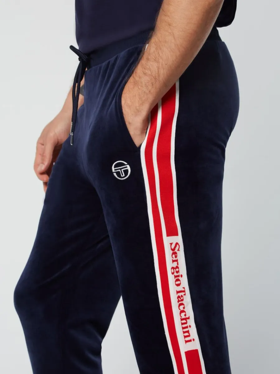 Sergio Tacchini Pereto Velour Track Pant- Maritime Blue Sale