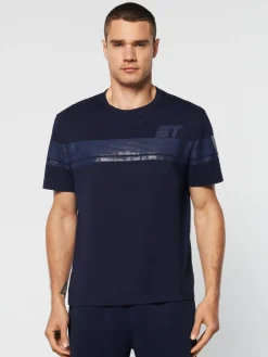 Sergio Tacchini Perforata T-Shirt- Maritime Blue Hot