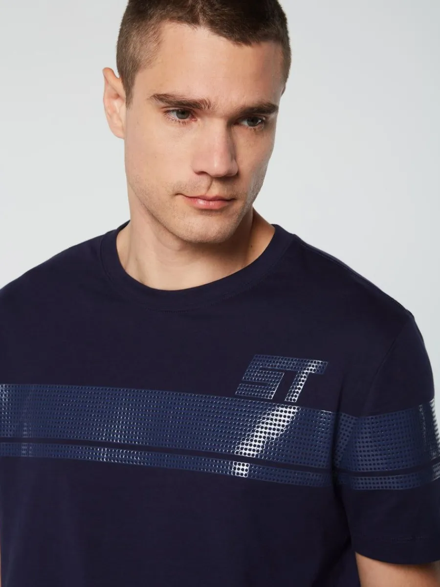 Sergio Tacchini Perforata T-Shirt- Maritime Blue Discount