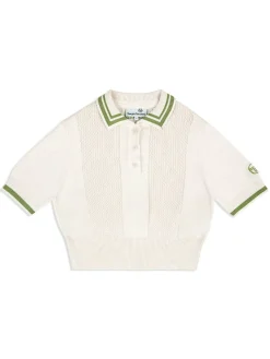 Sergio Tacchini Perla Knit Cropped Polo- Gardenia Best