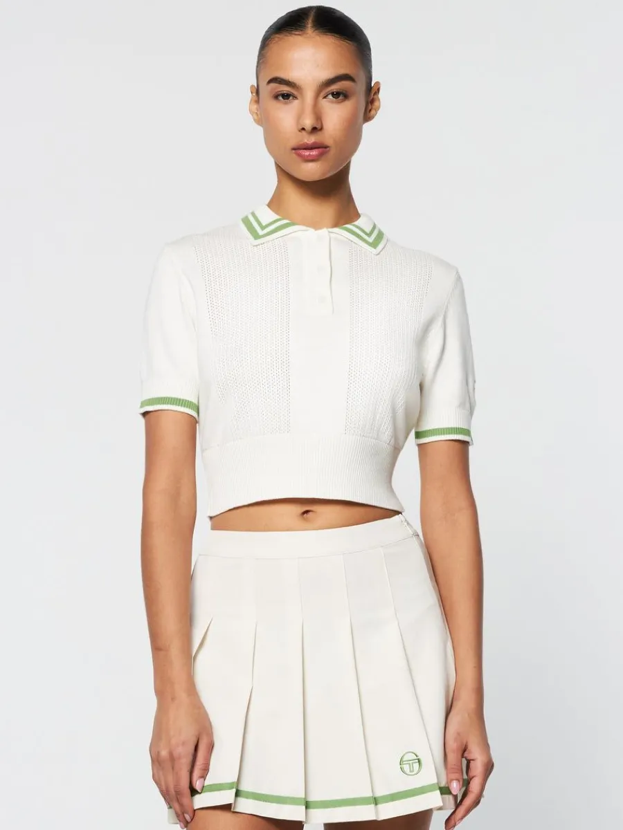 Sergio Tacchini Perla Knit Cropped Polo- Gardenia Best