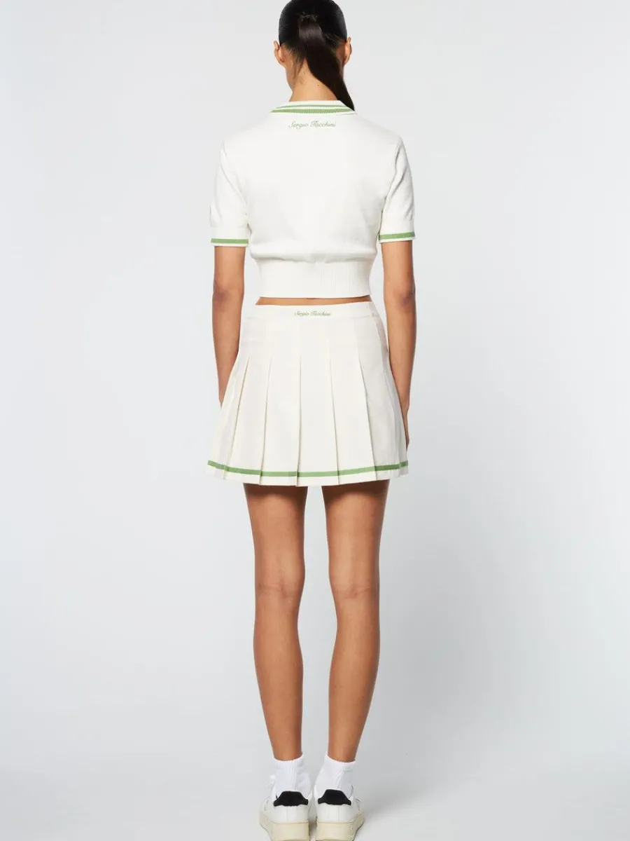 Sergio Tacchini Perla Knit Cropped Polo- Gardenia Best